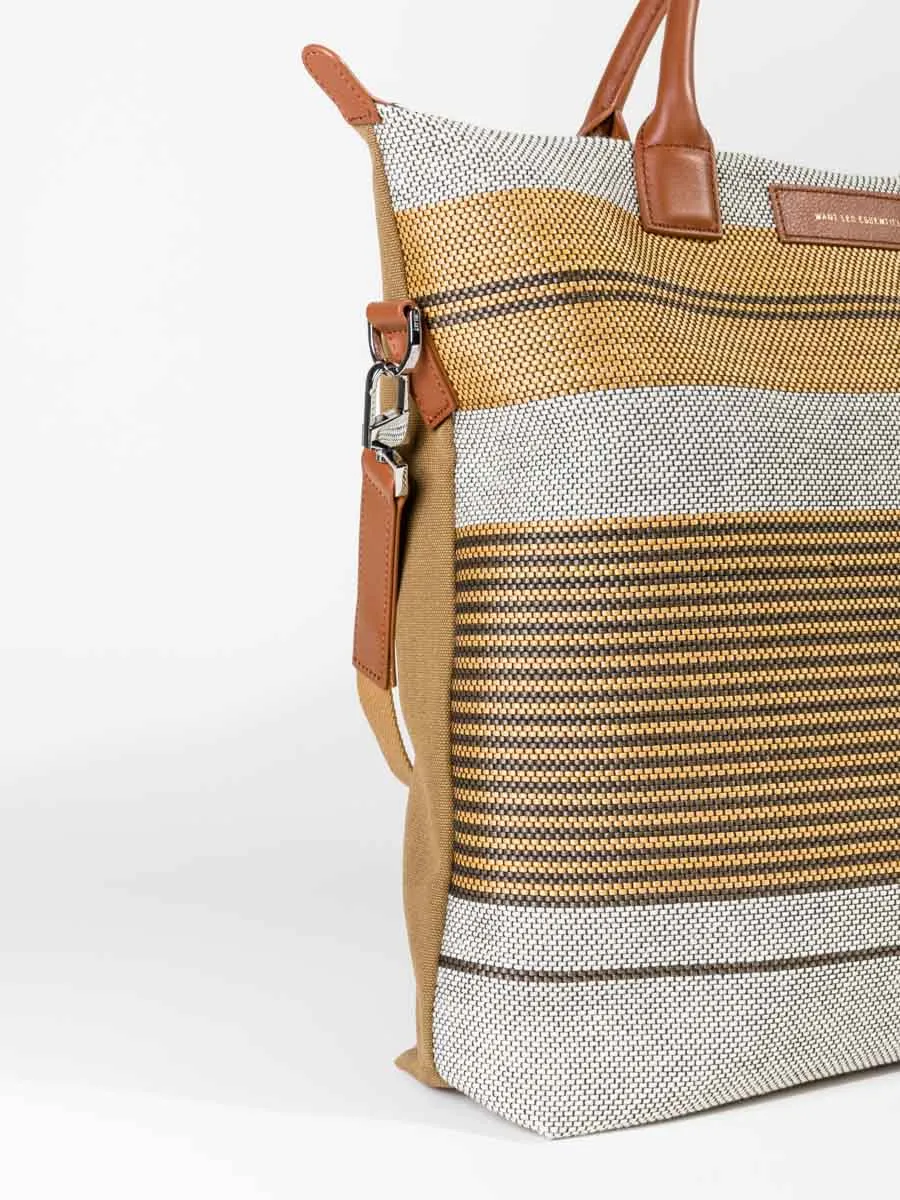o'hare tote - multi golden stripe cord