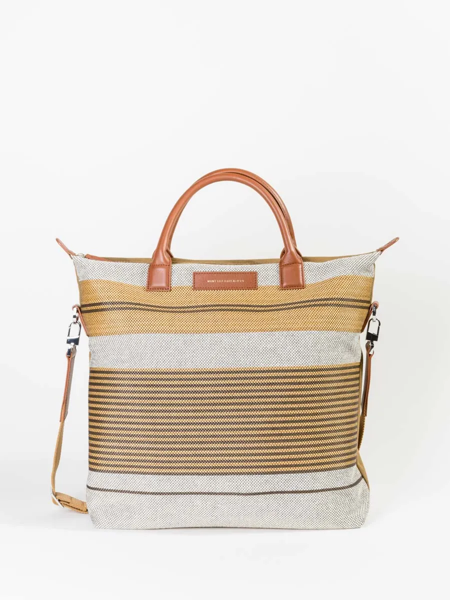 o'hare tote - multi golden stripe cord