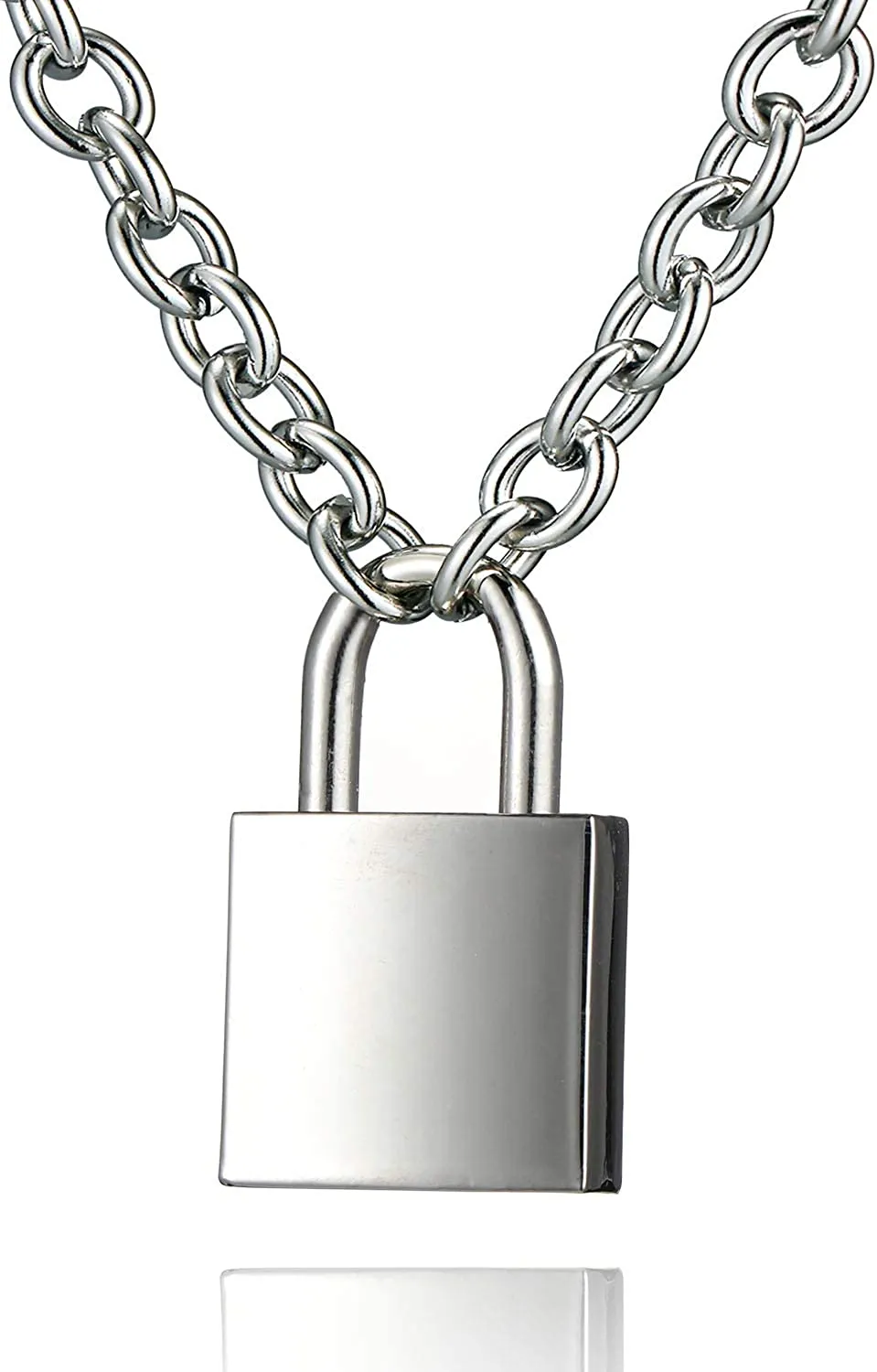 Padlock Necklace Stainless Steel Lock Chain