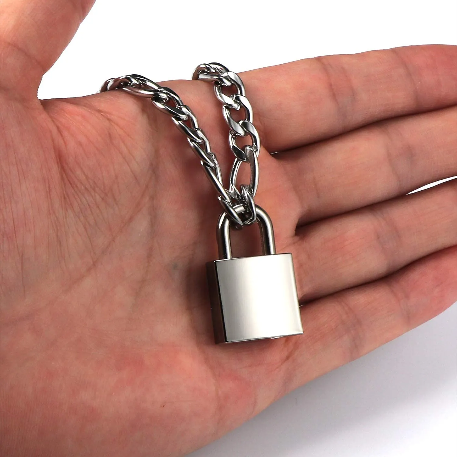 Padlock Necklace Stainless Steel Lock Chain