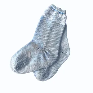 Pale Blue Knitted Knee High Socks