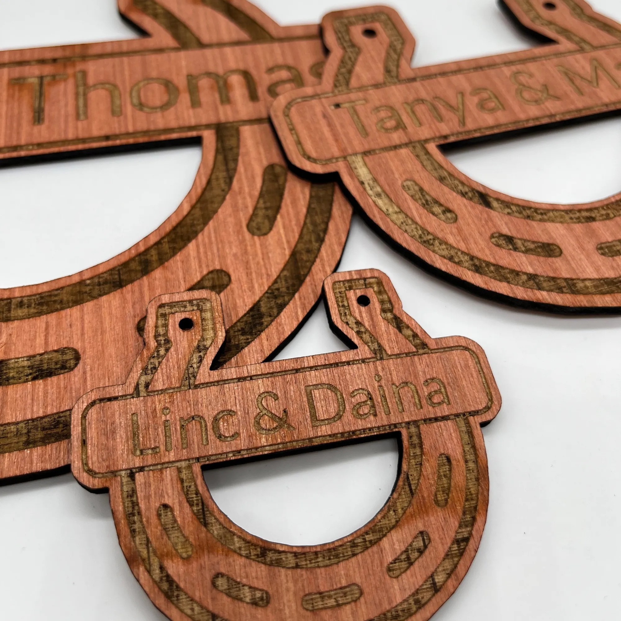 Personalised Wood Horse Shoe & Name Plate