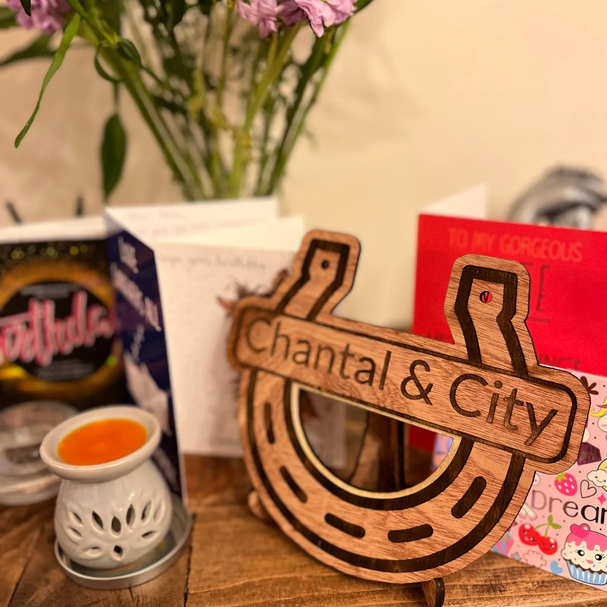 Personalised Wood Horse Shoe & Name Plate