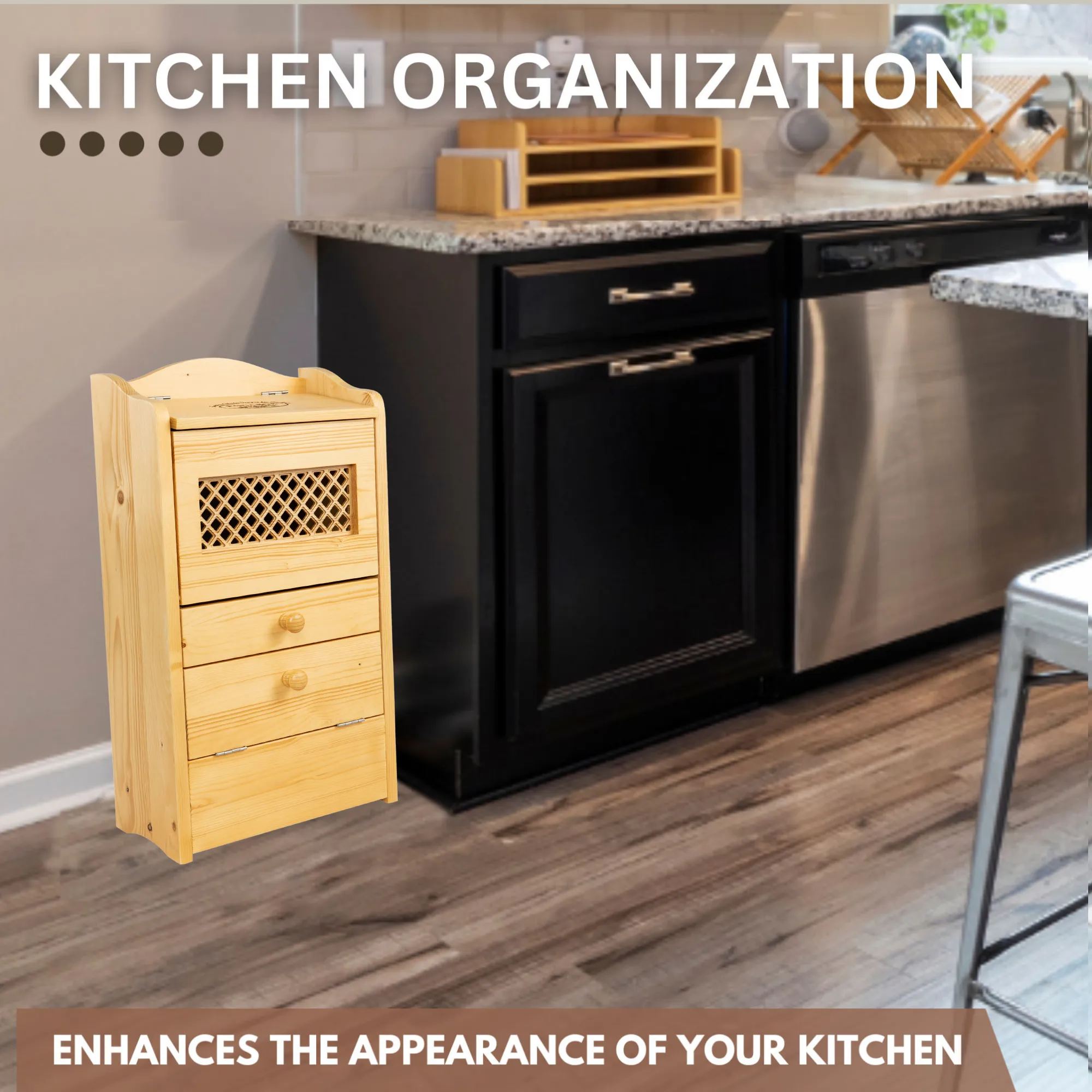 POGABOX™ Classic Potato, Onion, Garlic, Vegetable Storage Bin for Kitchen Organization| Mountable on Wall Floor or Pantry - PINE PASTRY