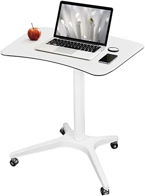 Portable Home Office Study Desk with Wheels   Phone Tablet Slot Holder   Adjustable Height   1 Week Warranty