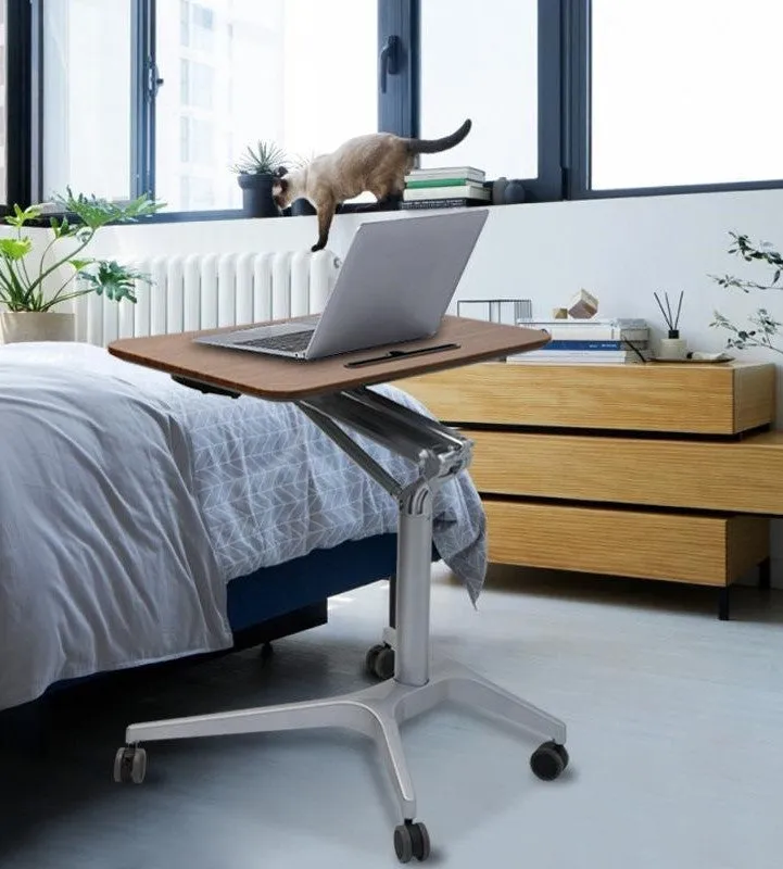 Portable Home Office Study Desk with Wheels   Phone Tablet Slot Holder   Adjustable Height   1 Week Warranty