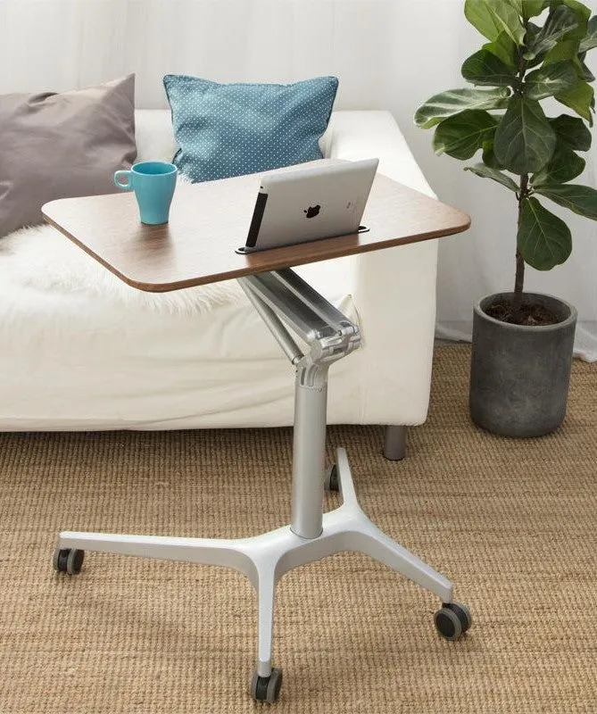 Portable Home Office Study Desk with Wheels   Phone Tablet Slot Holder   Adjustable Height   1 Week Warranty