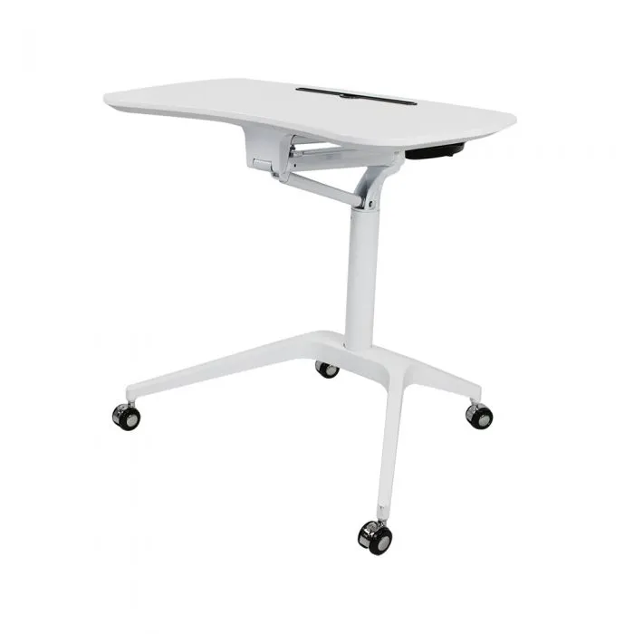 Portable Home Office Study Desk with Wheels   Phone Tablet Slot Holder   Adjustable Height   1 Week Warranty