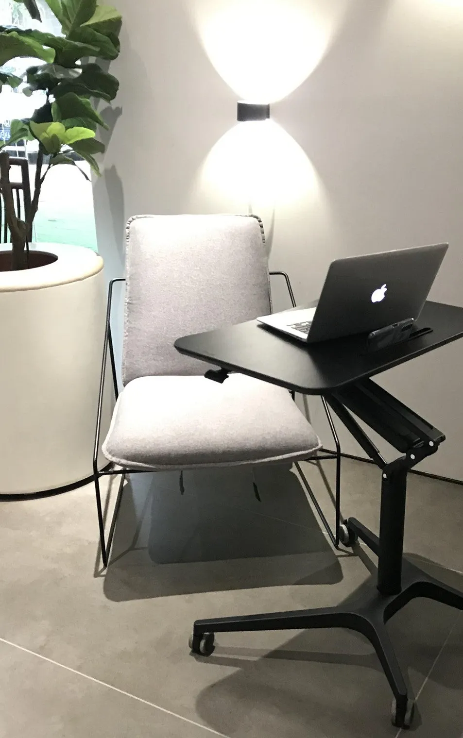 Portable Home Office Study Desk with Wheels   Phone Tablet Slot Holder   Adjustable Height   1 Week Warranty