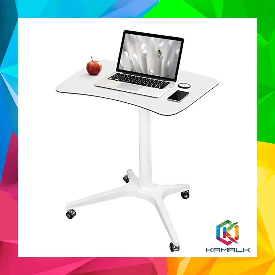 Portable Home Office Study Desk with Wheels   Phone Tablet Slot Holder   Adjustable Height   1 Week Warranty