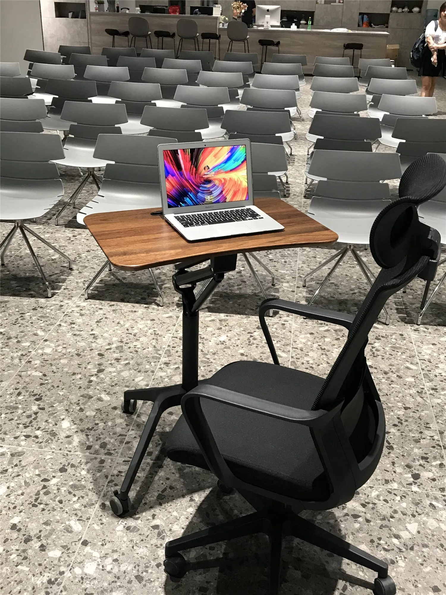 Portable Home Office Study Desk with Wheels   Phone Tablet Slot Holder   Adjustable Height   1 Week Warranty