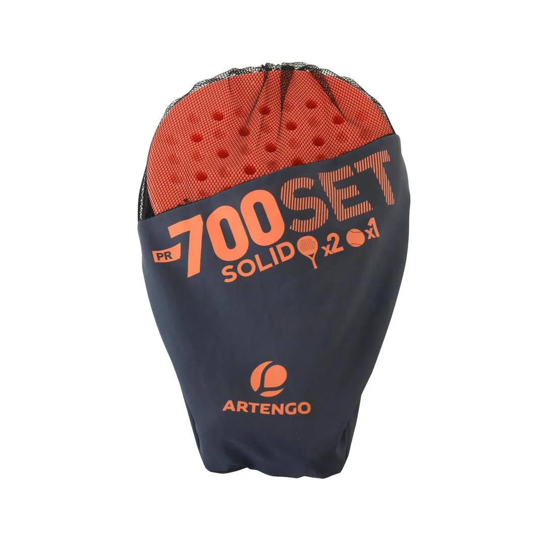 PR700 Solid Padel Racket Set - Orange/Blue