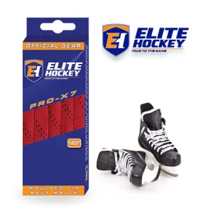 PRO X7 WIDE NON WAXED RED HOCKEY LACES