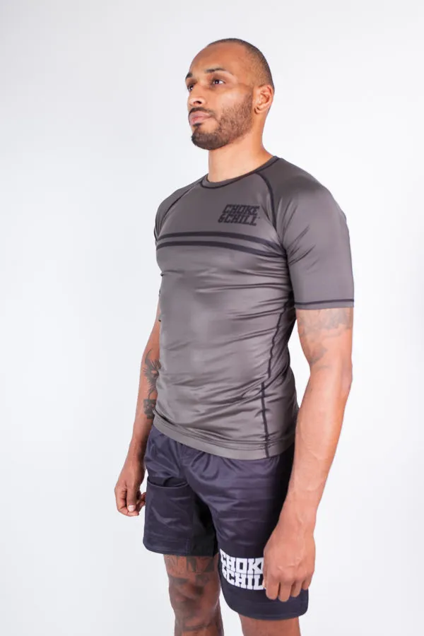 Rashguard Stripe - Grey - Short Sleeve