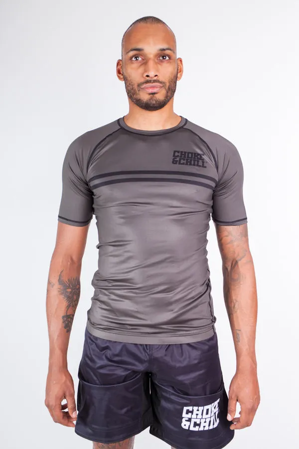 Rashguard Stripe - Grey - Short Sleeve