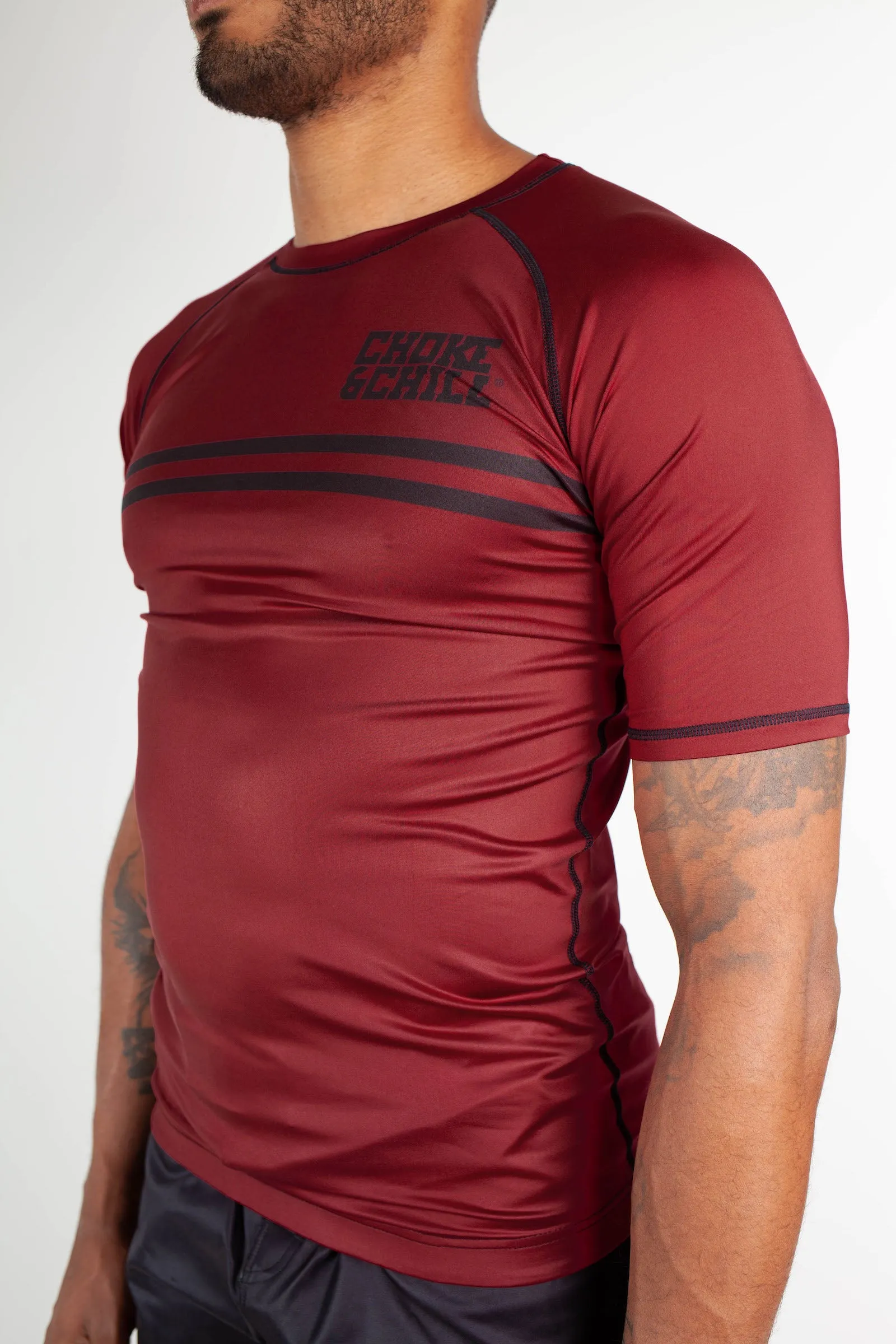 Rashguard Stripe - Red - Short Sleeve