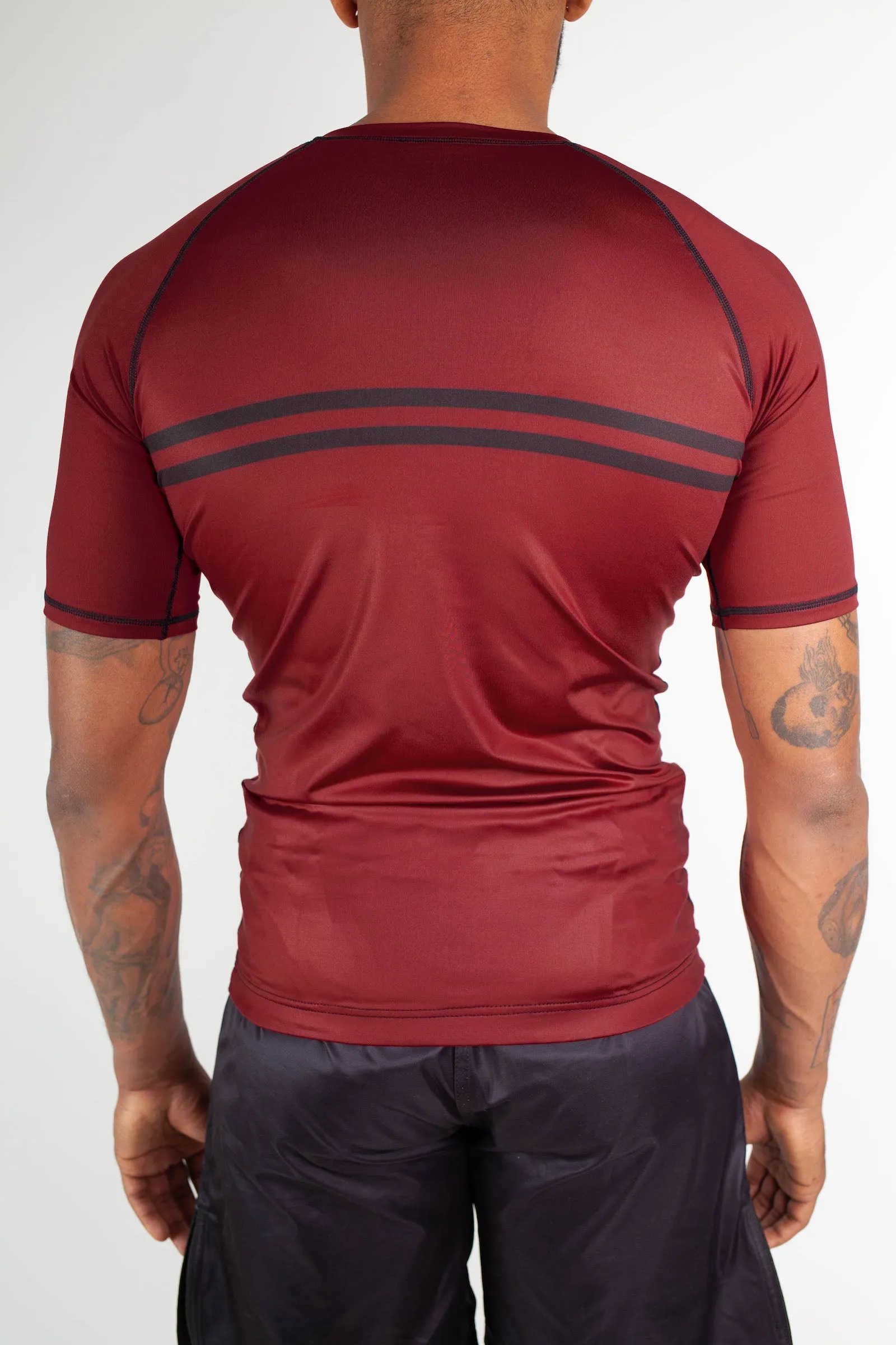 Rashguard Stripe - Red - Short Sleeve