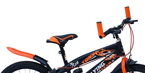 RAW BICYCLES 20T Sports BMX Single Speed 14 Inches Steel Frame Road Bike Kids Bicycle/Cycle for 7 to 10 Years Boys & Girls Semi Assembled Tyre and Tube with Training Wheels (Orange)