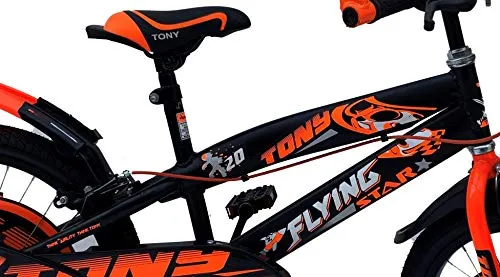RAW BICYCLES 20T Sports BMX Single Speed 14 Inches Steel Frame Road Bike Kids Bicycle/Cycle for 7 to 10 Years Boys & Girls Semi Assembled Tyre and Tube with Training Wheels (Orange)