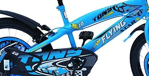 RAW BICYCLES 20T Sports BMX Single Speed Kids Bicycle with Semi Assembled Tyre and Tube with Training Wheels for 7 to 10 Years Boys & Girls ( FS Sky Blue , 20 Inches )