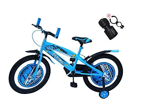 RAW BICYCLES 20T Sports BMX Single Speed Kids Bicycle with Semi Assembled Tyre and Tube with Training Wheels for 7 to 10 Years Boys & Girls ( FS Sky Blue , 20 Inches )