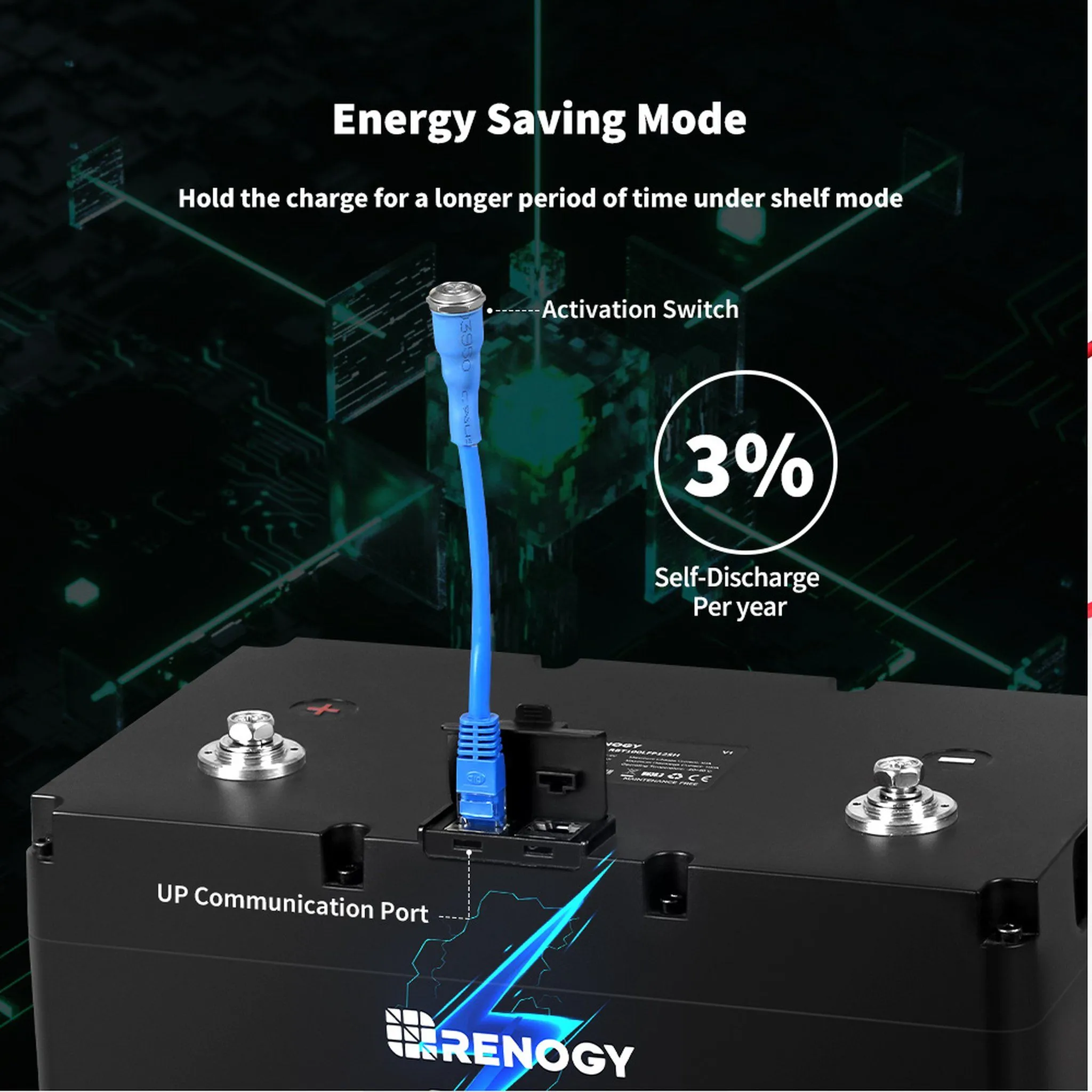 Renogy 12V 100Ah Smart Lithium Iron Phosphate Battery