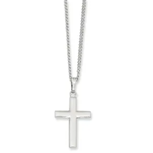Rhodium Plated Medium Cross Necklace