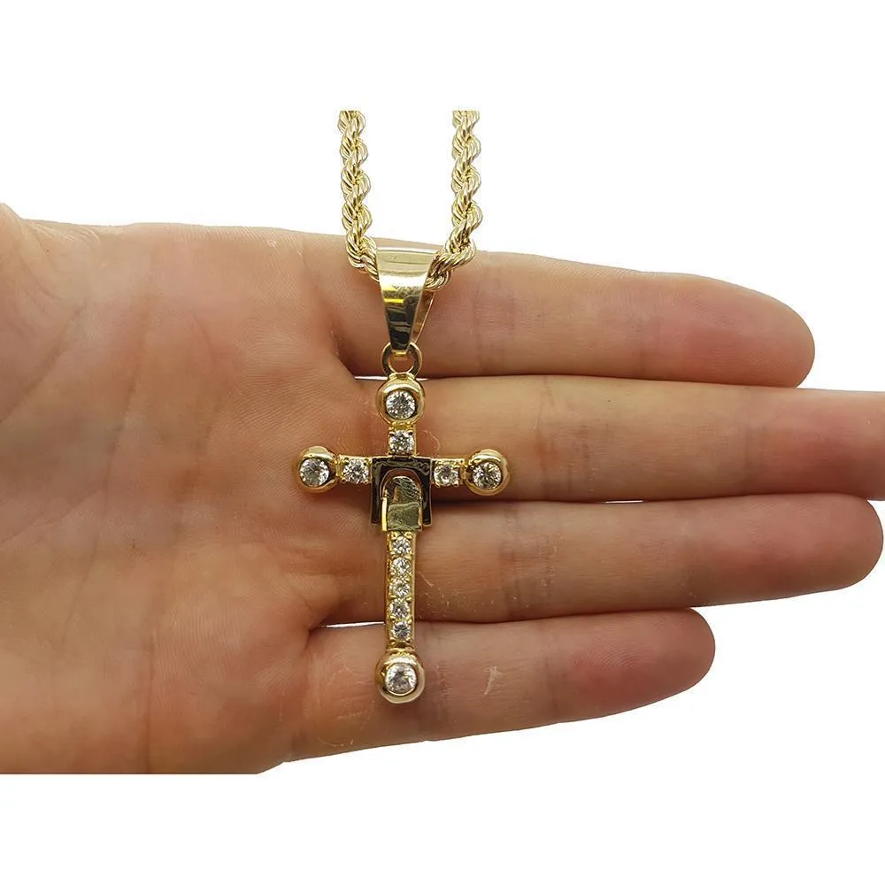 Rope Chain 4.0MM 10K With Cross OR 10K MNG-014