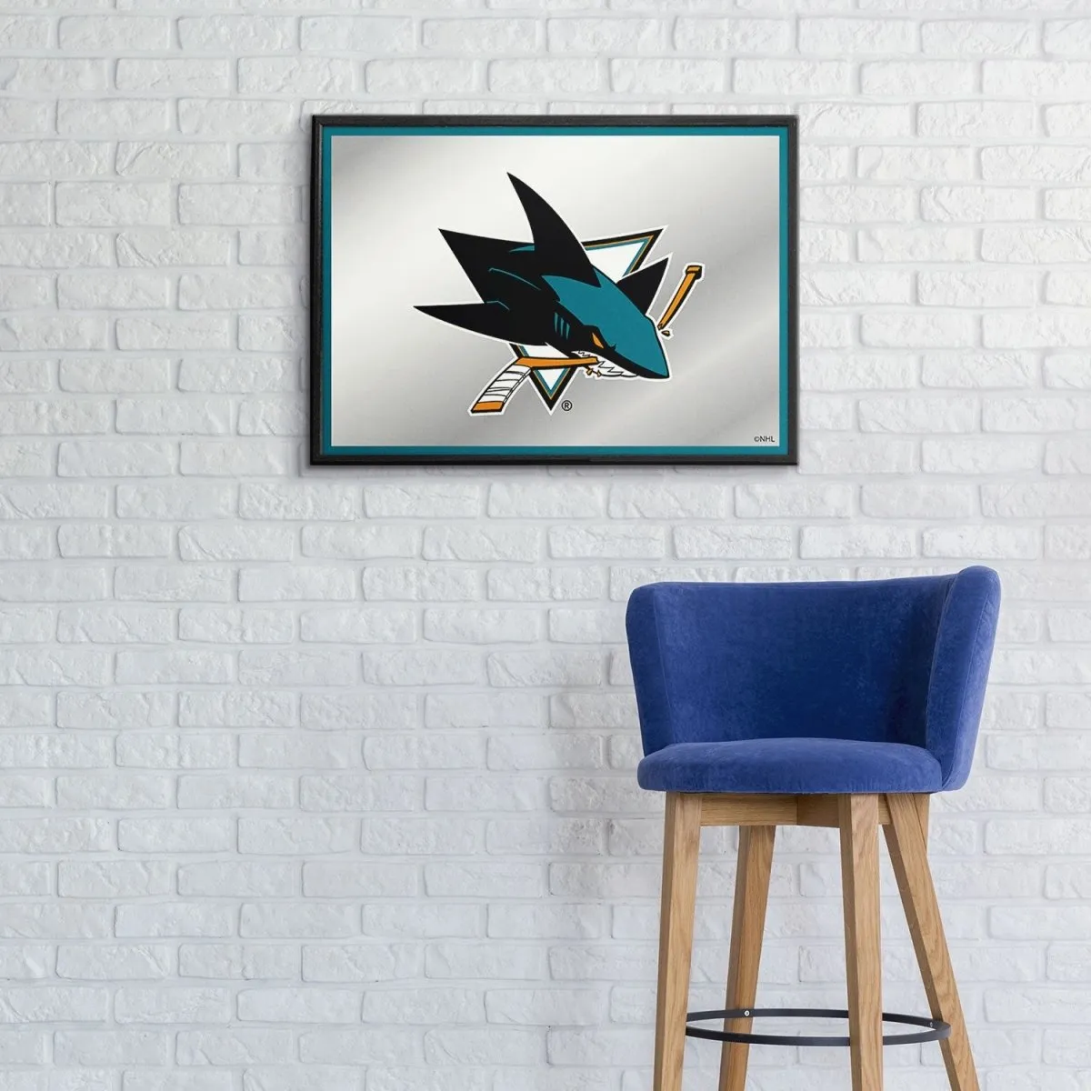 San Jose Sharks: Framed Mirrored Wall Sign