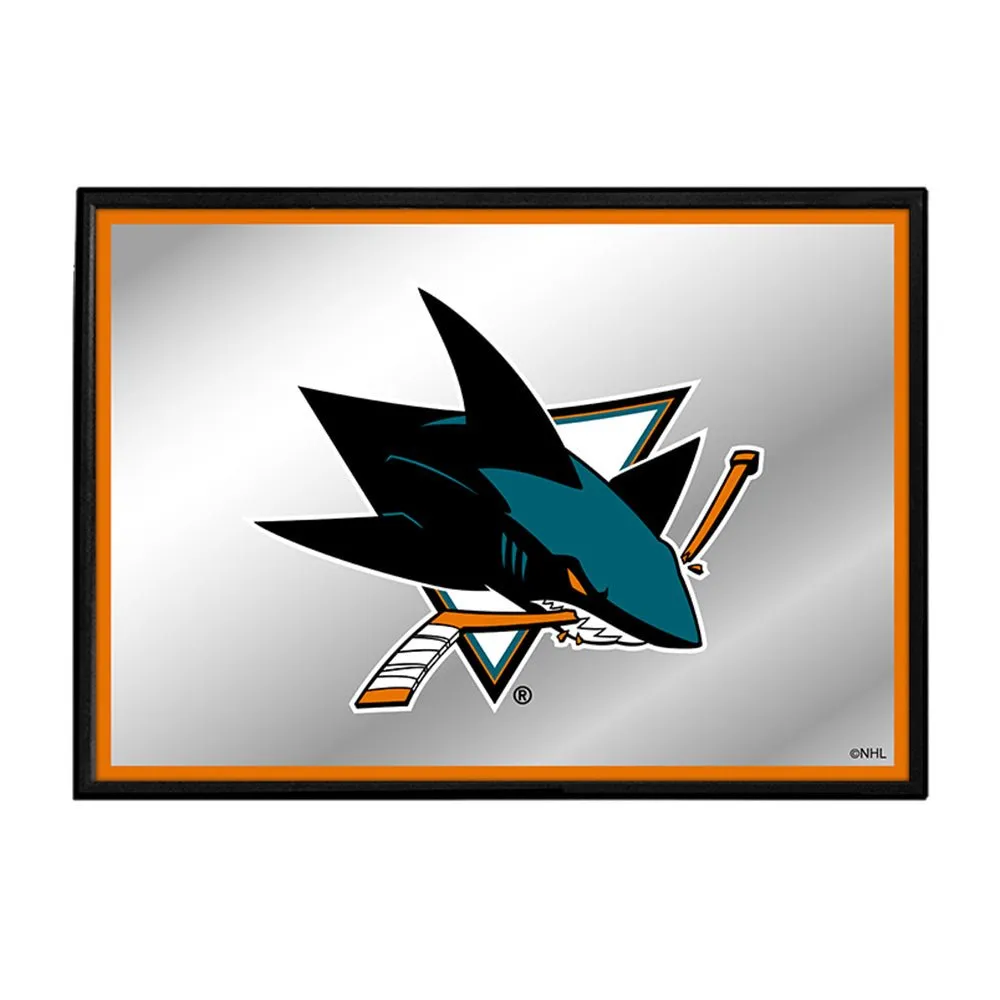 San Jose Sharks: Framed Mirrored Wall Sign