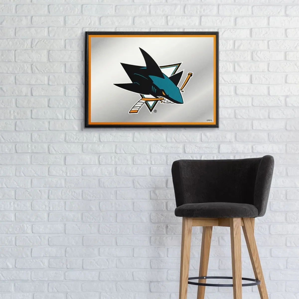 San Jose Sharks: Framed Mirrored Wall Sign