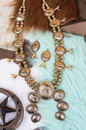 San Sebastian Squash Blossom Goldtone Necklace