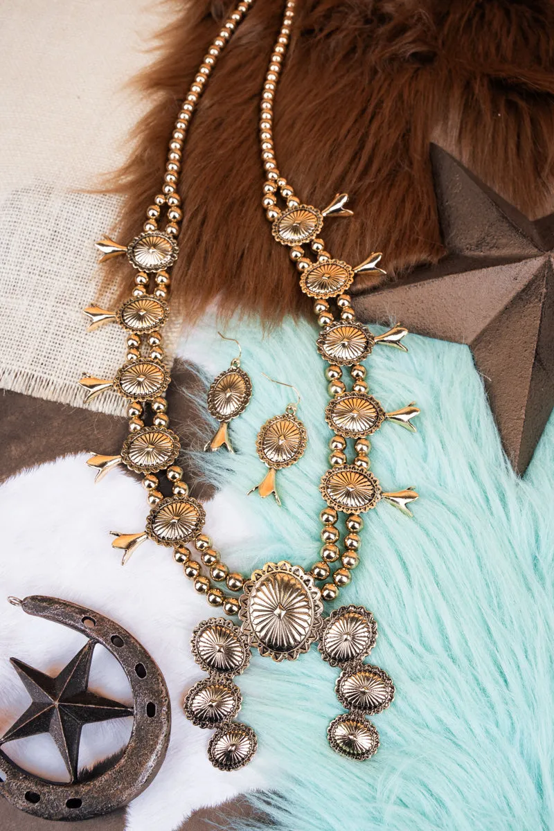 San Sebastian Squash Blossom Goldtone Necklace