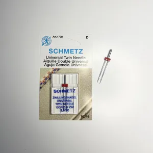 Schmetz Sewing Machine Needles : Twin Universal 3/90
