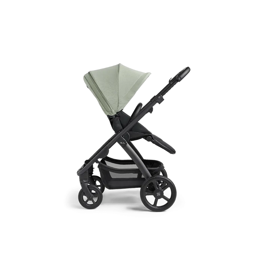 Silver Cross Tide Pram and Accessory Box - Sage (Black Chassis)