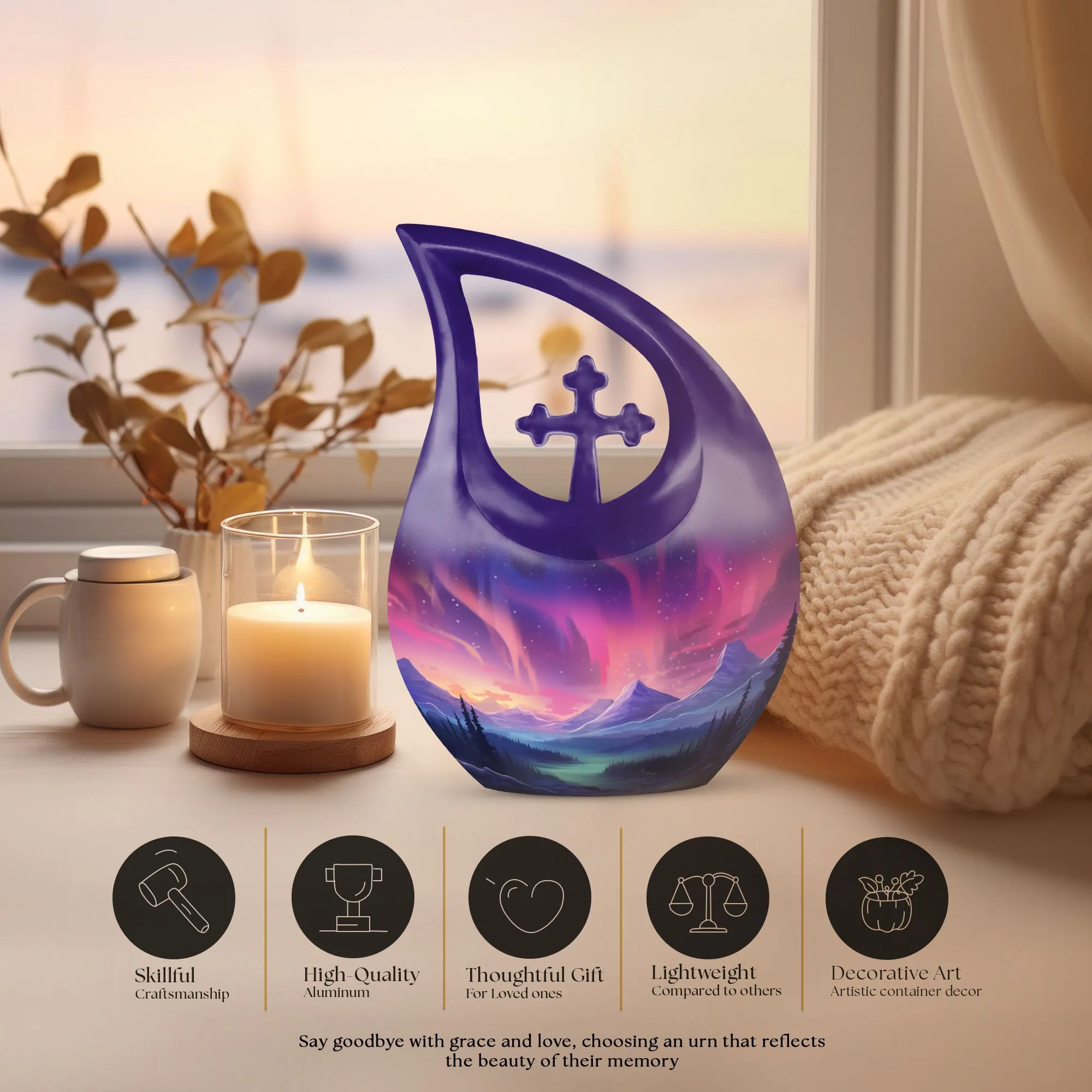 Skies Urn : Cherished Memories Large Memorial Urn