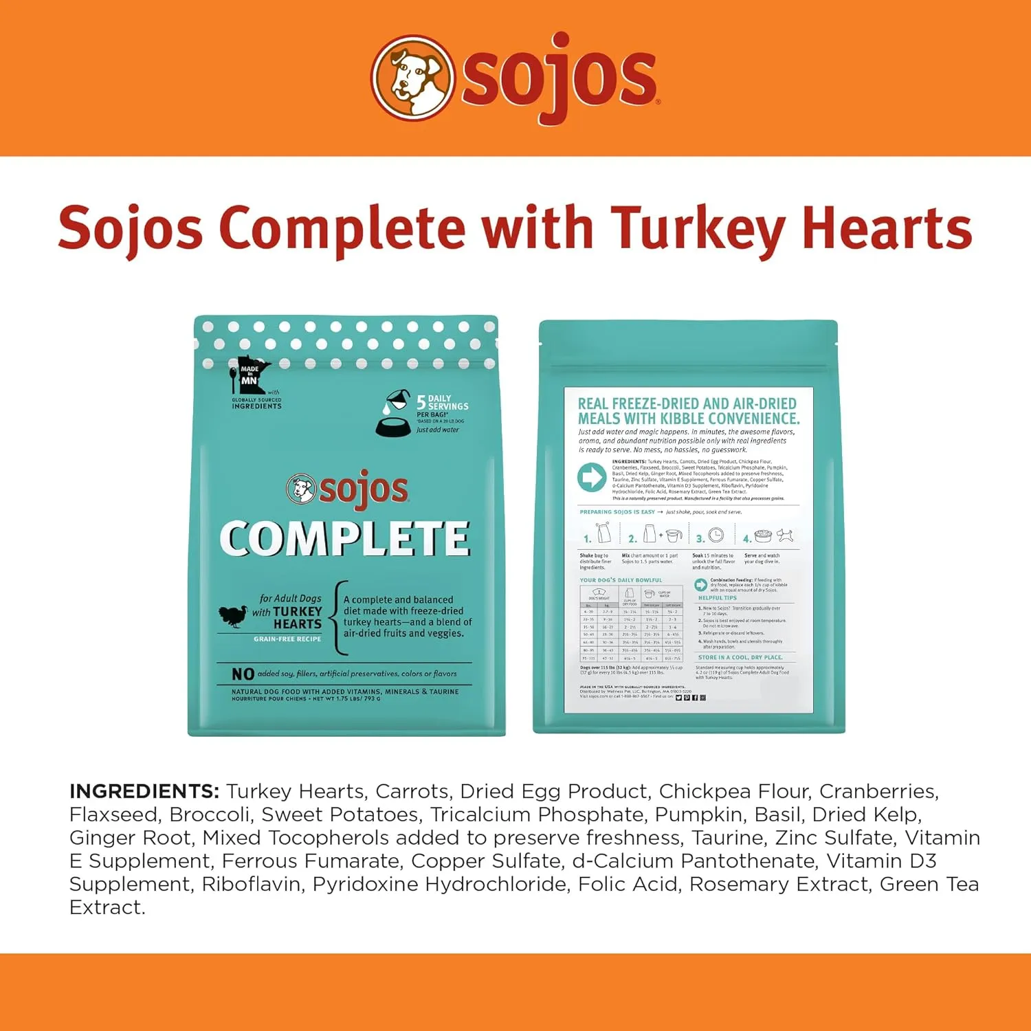 SOJOS Complete Adult Dog Food - Turkey