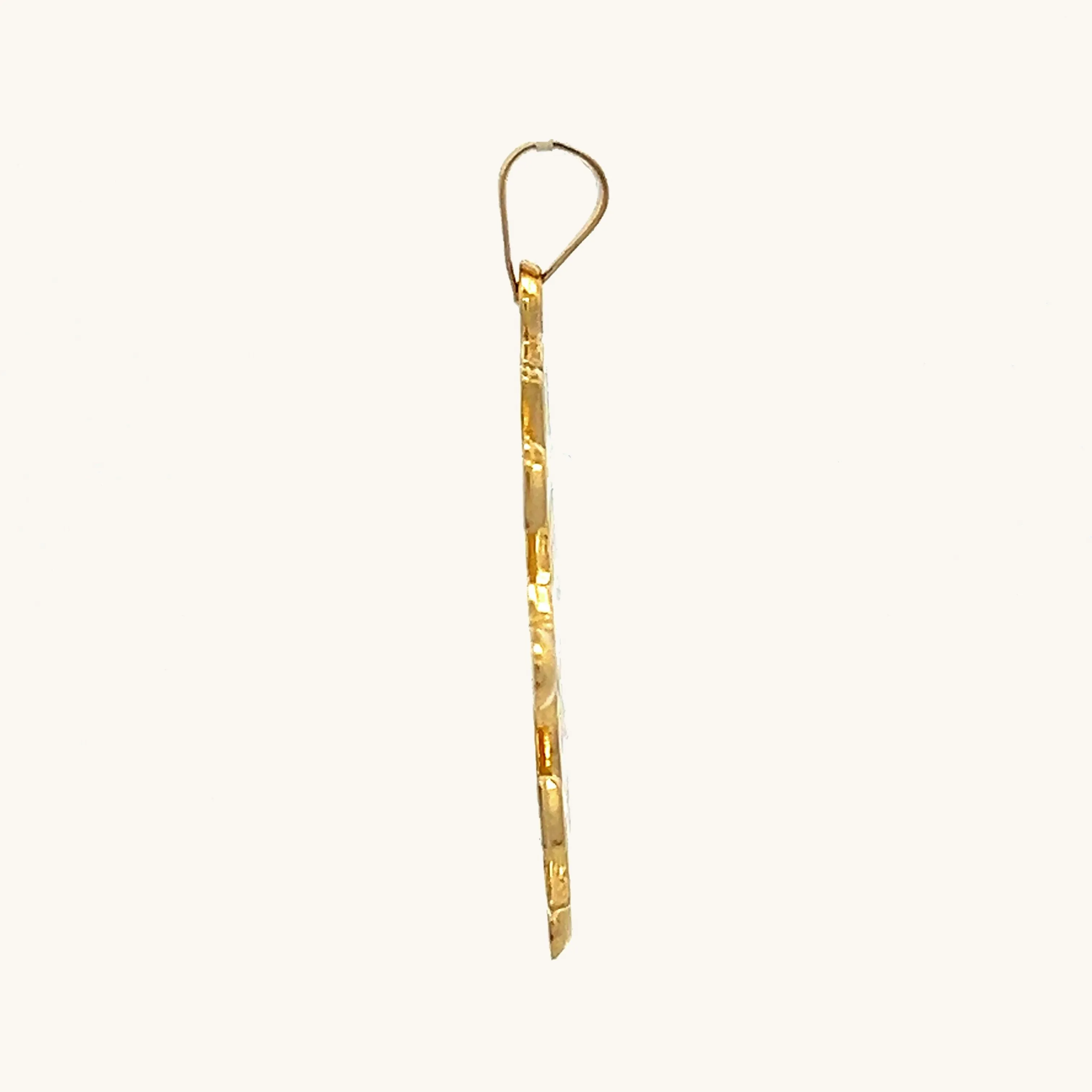 SOLID 14K YELLOW GOLD JERUSAELM CROSS PENDANT
