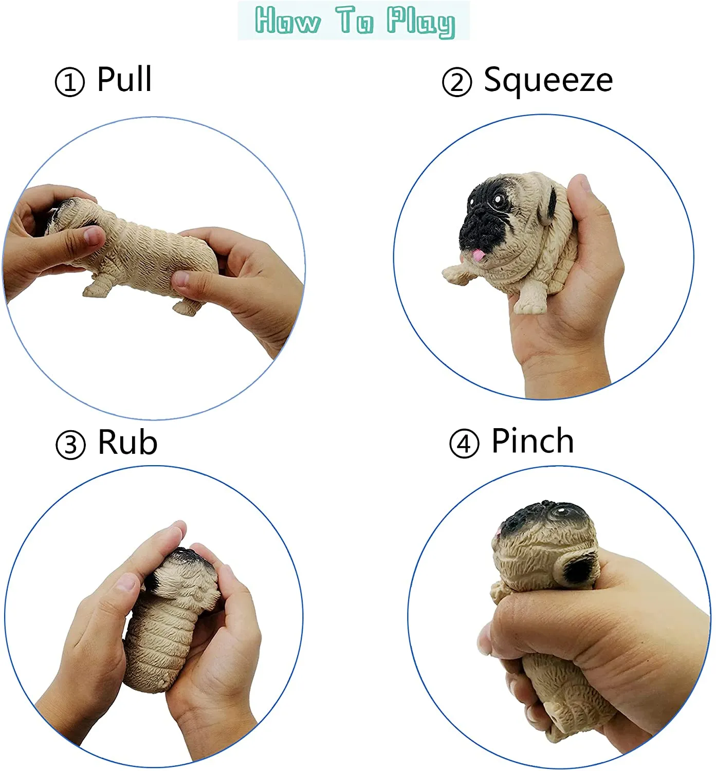 Squishy & Squash Decompression Dog - 6 Colours
