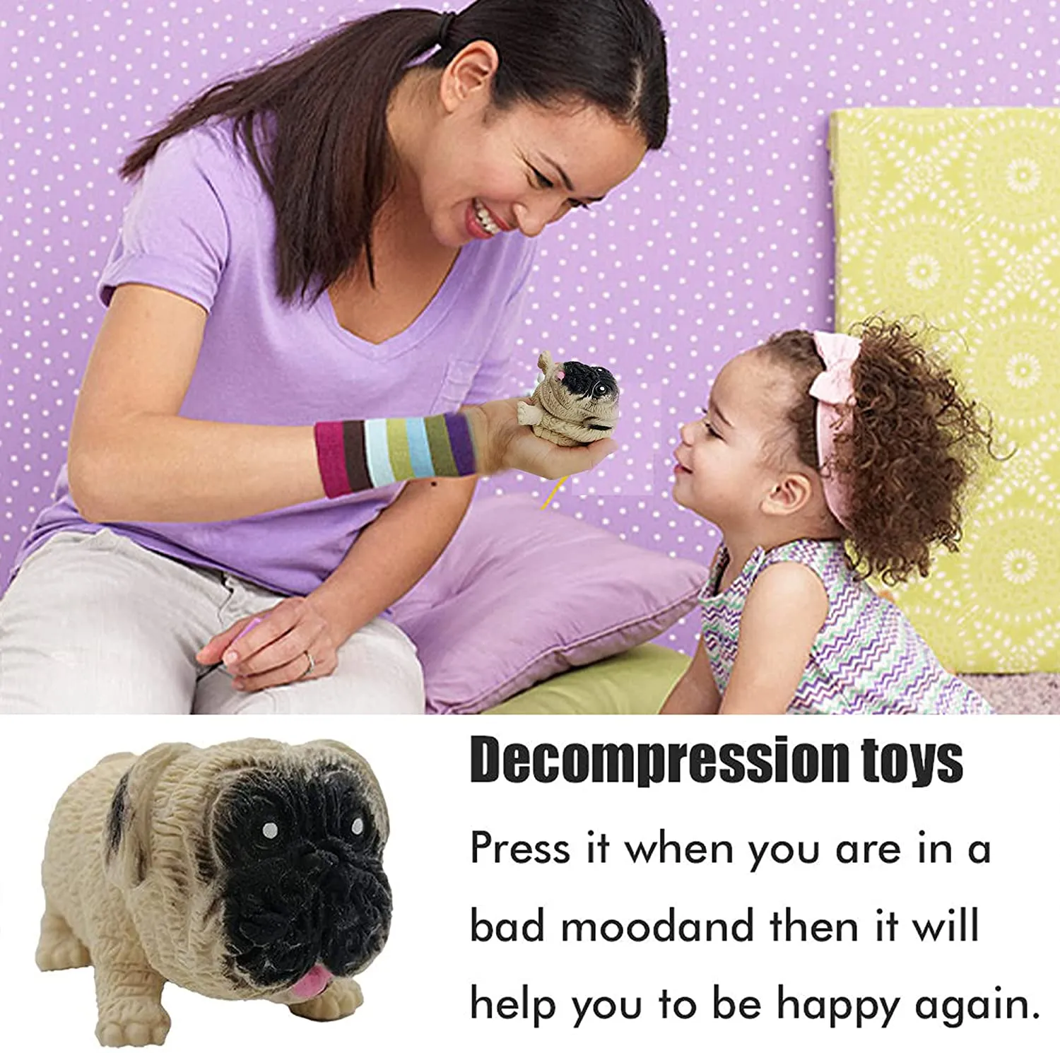 Squishy & Squash Decompression Dog - 6 Colours