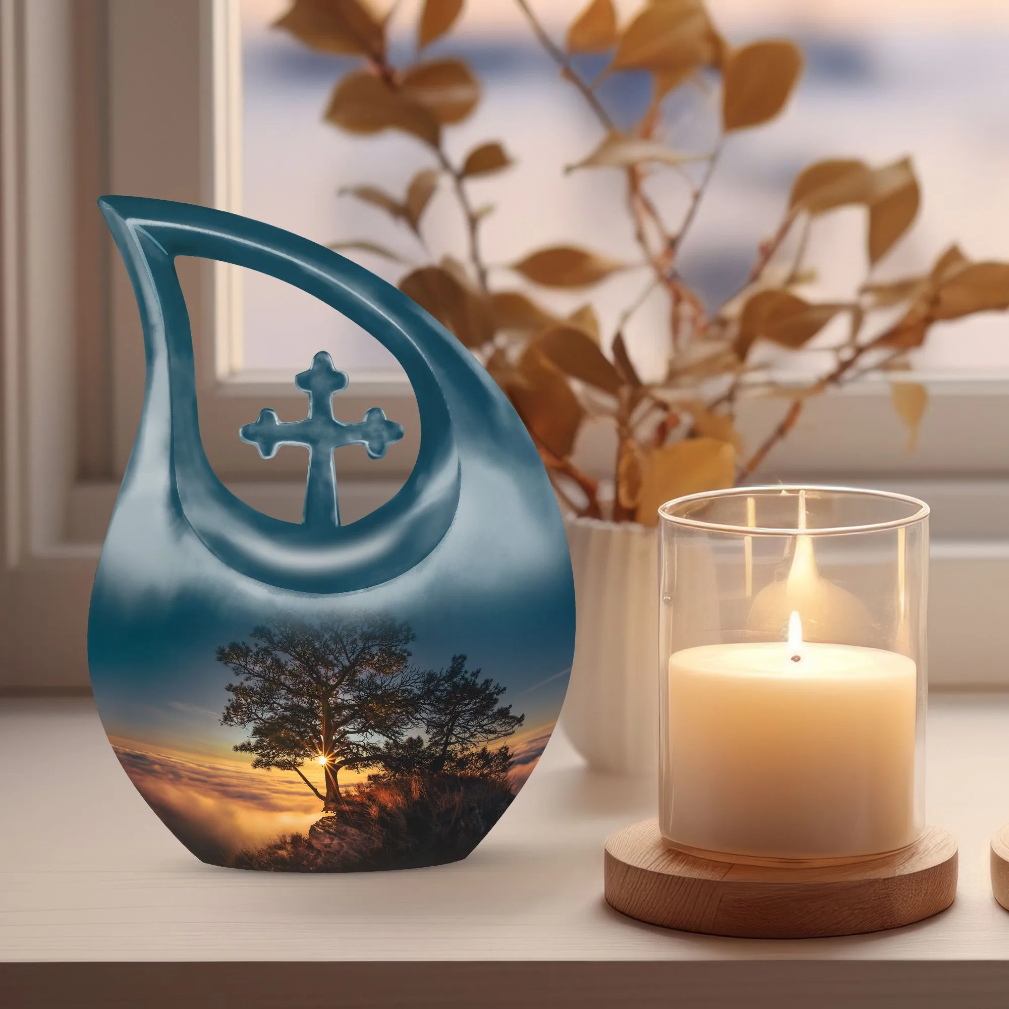 Sunset Urn: Personalized Small Urn For Human ashes