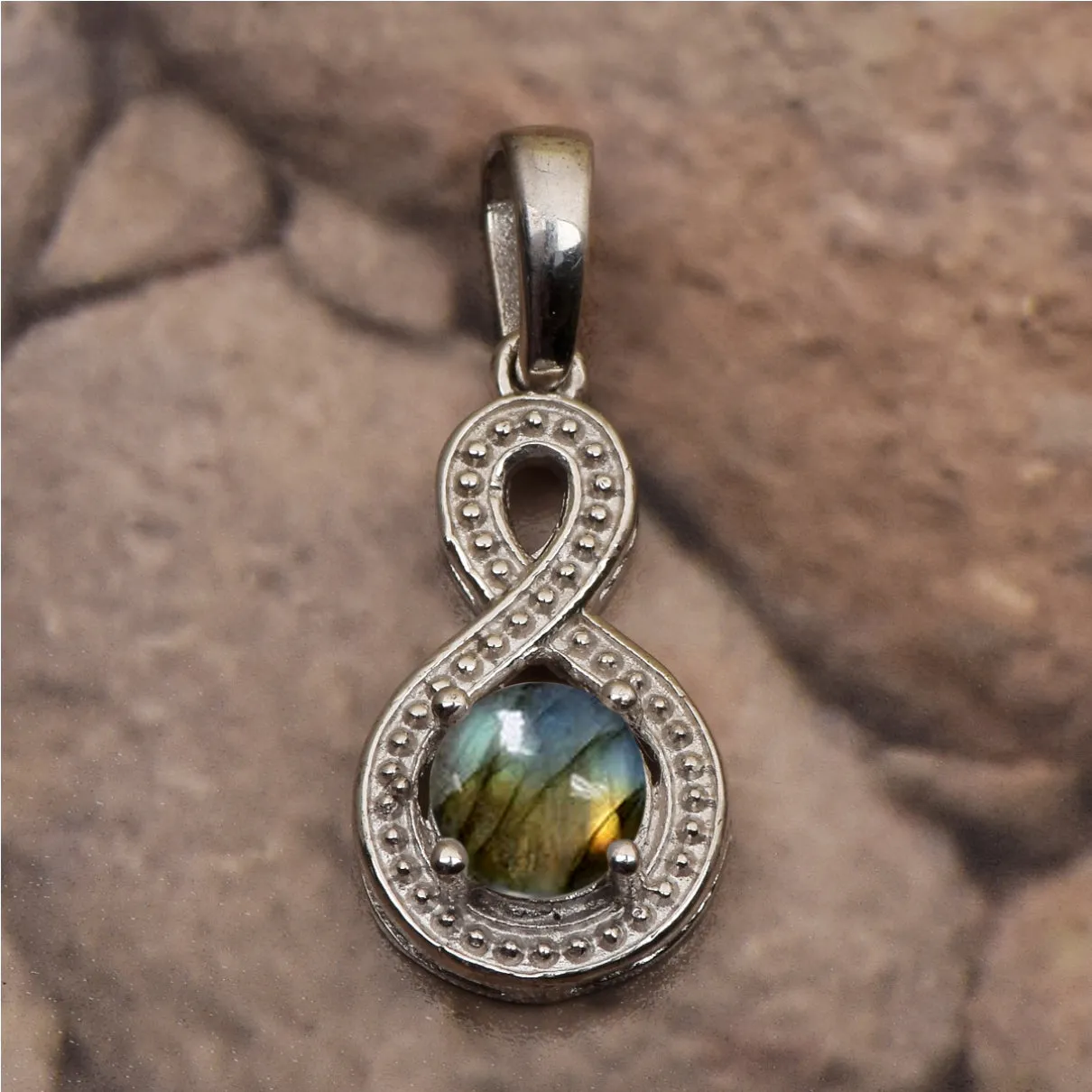 Swirl Cross Multi Choice Gemstone Pendant