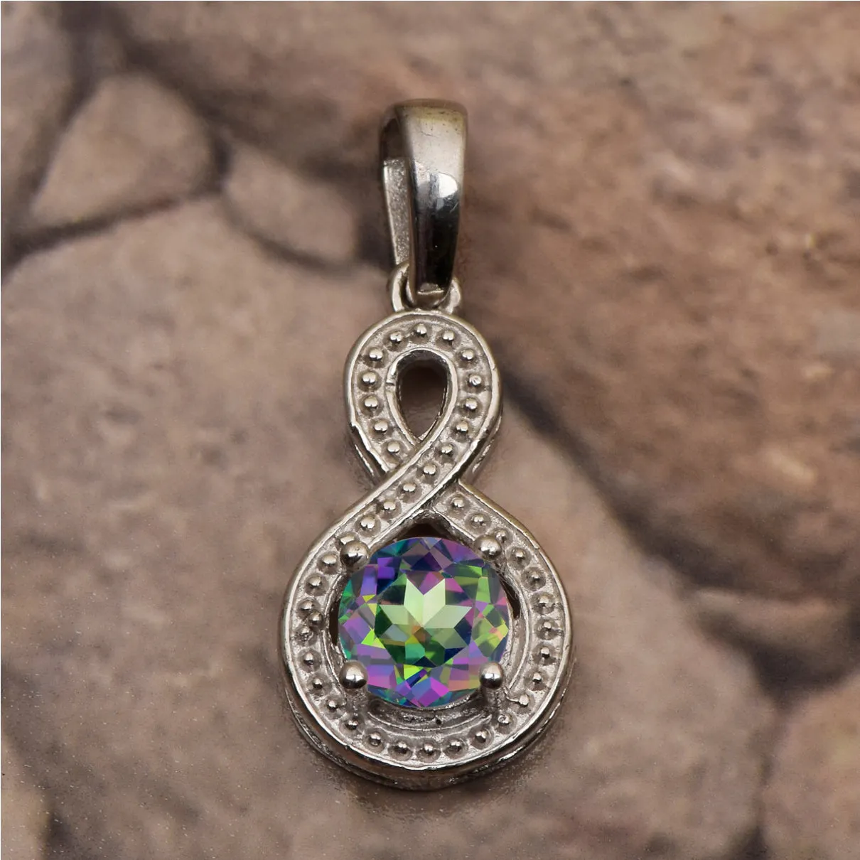 Swirl Cross Multi Choice Gemstone Pendant