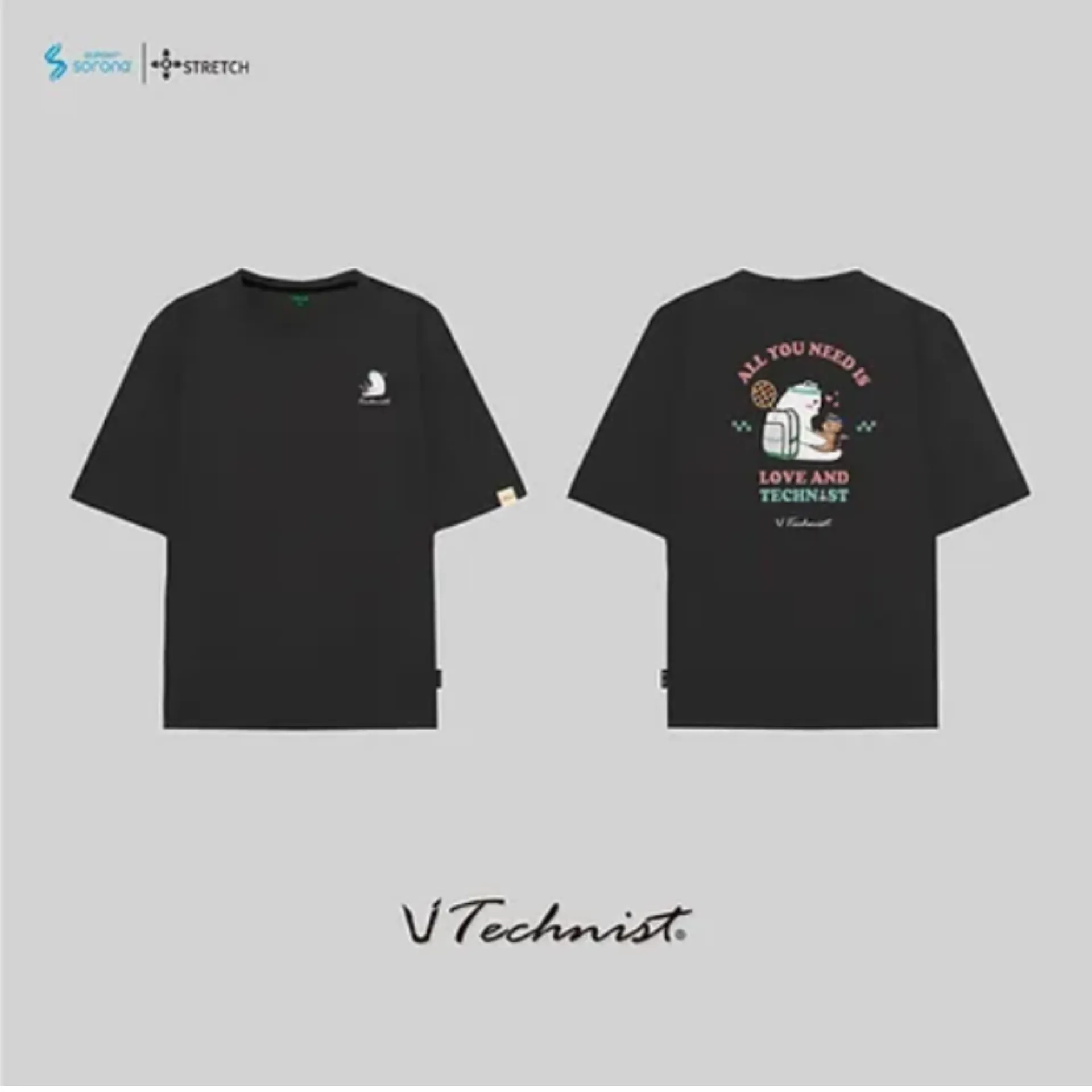 Technist TNT5511 Unisex Cotton Like Tshirt [Black]