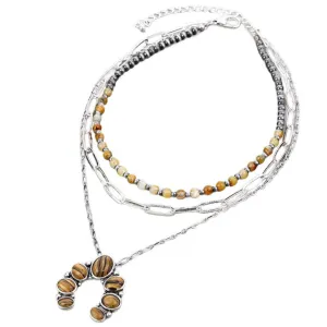 TRIPLE CROWN NECKLACE - BROWN