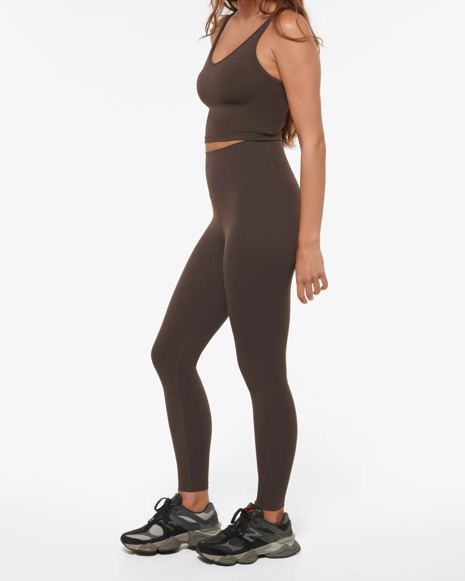 ULTIMATE SUPER HIGH WAIST ANKLE BITER ULTRA FLEX LEGGING COFFEE BEAN