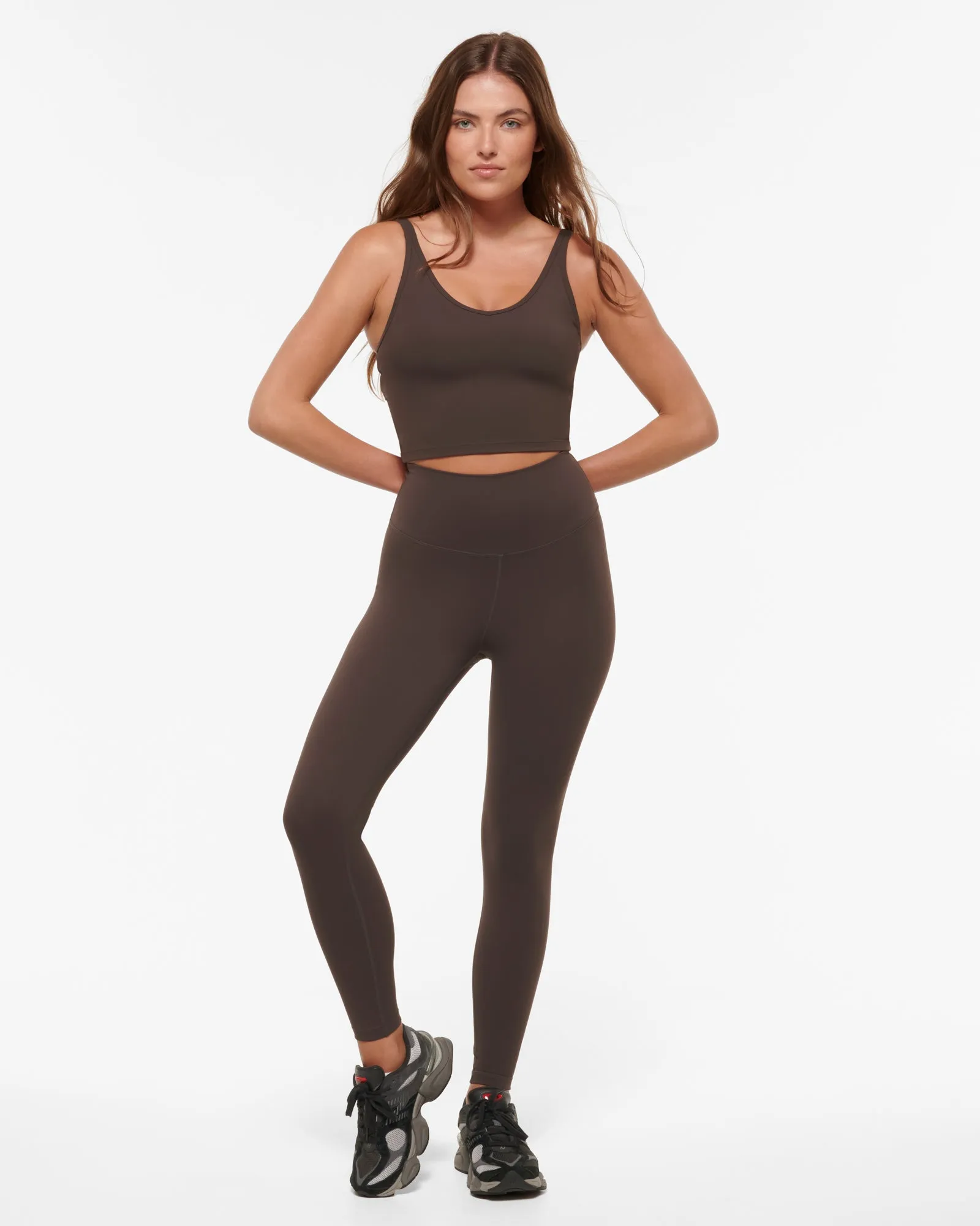 ULTIMATE SUPER HIGH WAIST ANKLE BITER ULTRA FLEX LEGGING COFFEE BEAN