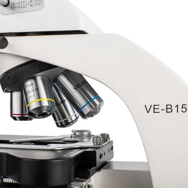 VE-B15 Biological Trinocular Microscope w/ Plan-Achromatic Optics and Infinity Correction