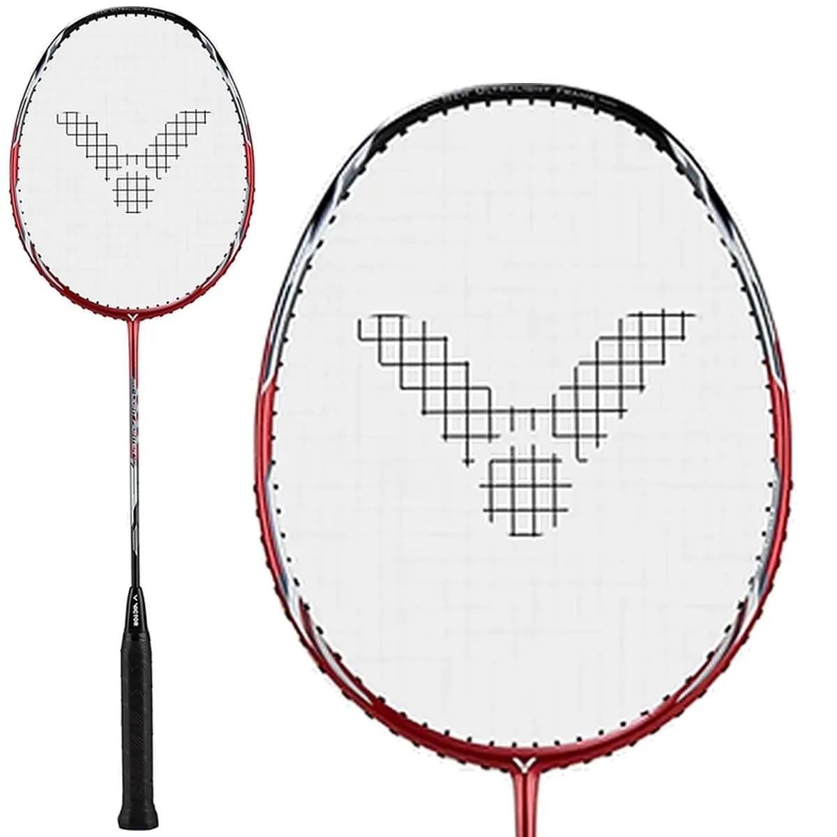 Victor Auraspeed Lightfighter 40 D Badminton Racket - Red / Black