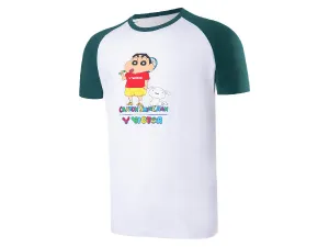 Victor X Crayon ShinChan Unisex T Shirt (T401CS) White/Green